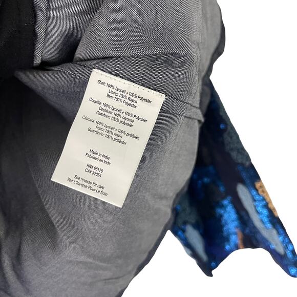 Geisha Anthropologie NWT $178 Size Small Sequin Blue Orla Blouse - Picture 7 of 10